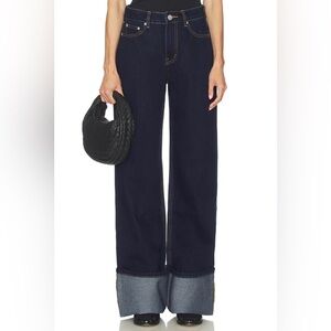 Zara Women’s Dark Blue wide leg Jeans